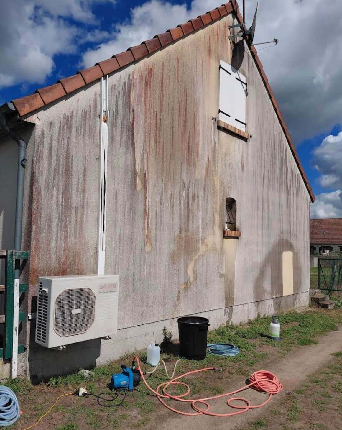 Nettoyage de façade avant intervention — élagueur du 41